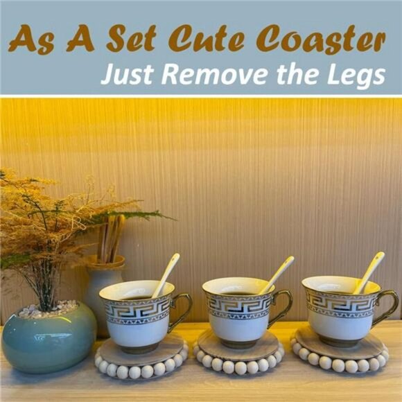 Wood Risers for Display Mini Pedestal Stand Set of 3 Farmhouse Table Decor - Picture 6 of 7